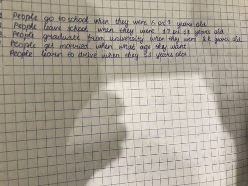 What age do people usually... 1 first go to school?2. leave school?3 graduate from university?4.. le