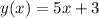 y(x)=5x+3