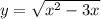 y = \sqrt{x^2 - 3x}