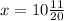 x = 10 \frac{11}{20}