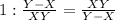 1 : \frac{Y - X}{XY} = \frac{XY}{Y - X}