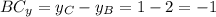 BC_y = y_C - y_B = 1 - 2 = -1