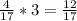 \frac{4}{17}*3=\frac{12}{17}