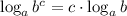 \log_ab^c=c\cdot\log_ab