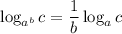 \log_{a^b}c=\dfrac1b\log_ac