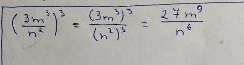 с маленьким заданием!Возведите в степень: (3m^3/n^2)^2