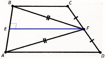Середина боковой стороны трапеции равноудалена от двух противоположных от неё вершин. Докажите, что