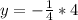 y=-\frac{1}{4} *4