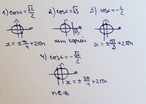 Решите простейшие тригонометрические уравнения