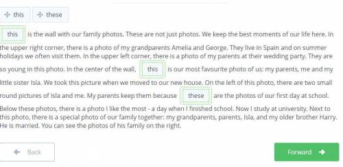 Read the text and drag the demonstrative pronouns this or these to complete the missing gaps. there