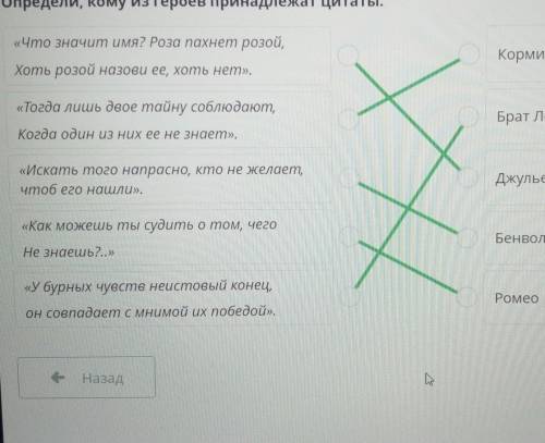 Определи, кому из героев принадлежат цитаты.​