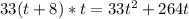 33(t+8)*t=33t^2+264t