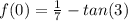 f(0)=\frac{1}{7}-tan(3)