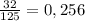 \frac{32}{125}=0,256