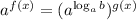 a^{f(x)}=(a^{\log_ab})^{g(x)}