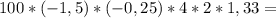 100*(-1,5)*(-0,25)*4*2*1,33=