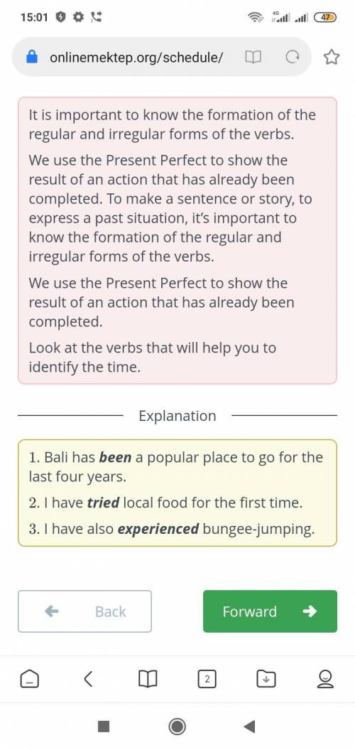 Read the text and change the verbs in brackets to the past participle​