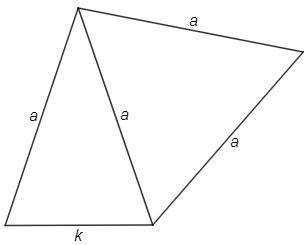 Дана начертила равнобедренный треугольник, периметр которого равен t, а его основание равно k. Серге