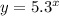 y=5.3^x