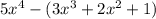 5 {x}^{4} - (3 {x}^{3} + 2 {x}^{2} + 1)