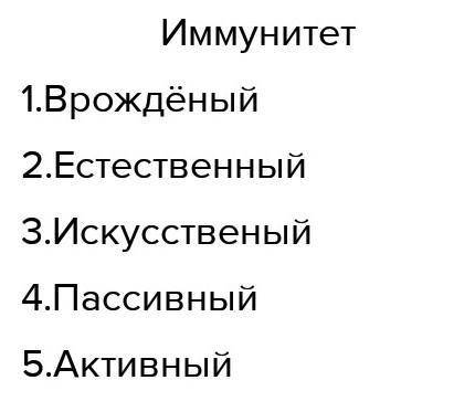 Составьте кластер на тему ИММУНИТЕТ виды Иммунитета