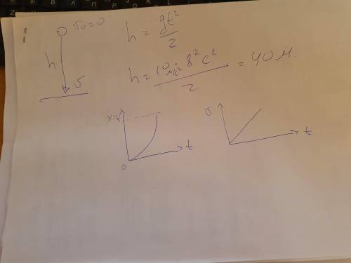 Вариант 3. При свободном падении тело находилось в полёте 8 с. С какой высоты падало тело и какую ск