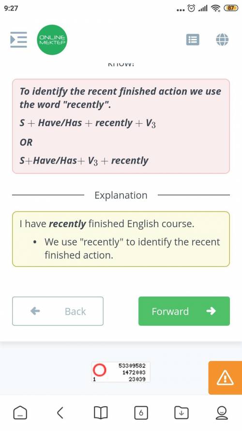 Which of the following sentences is recent finished action (Present Perfect Tense). I have already f