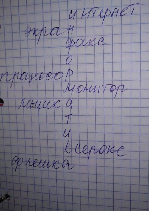 кроссворд информатика с вопросами и ответами вопросов, ​ (чтоб получилось слово информатика)