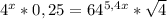 4^x*0,25=64^{5,4x}*\sqrt{4}