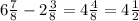 6\frac{7}{8} -2\frac{3}{8} =4\frac{4}{8} =4\frac{1}{2}