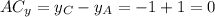 AC_y = y_C - y_A = -1 + 1 = 0