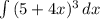 \int\limits {(5+4x)^{3}} \, dx