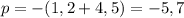 p=-(1,2+4,5)=-5,7