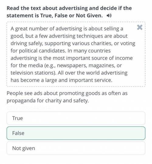 Read the text about advertising and decide if the statement is True, False or Not Given. A few compa