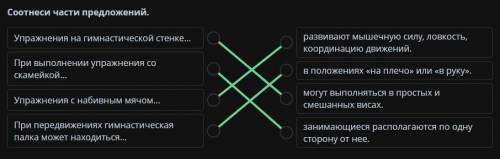 Люди добрые можно с фото Соотнеси части предложений.Упражнения на гимнастической стенке...развивают