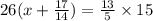 26(x + \frac{17}{14} ) = \frac{13}{5} \times 15