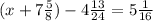 ( x+ 7\frac{5}{8} ) - 4\frac{13}{24} = 5\frac{1}{16}