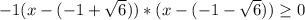 -1(x-(-1+\sqrt{6} ))* (x-(-1-\sqrt{6})) \geq 0