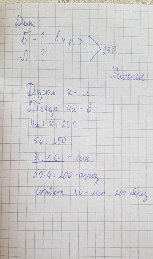 1.Решите задачу с уравнения. Напишите условие задачи кратко.В парке посадили деревья, березы и липы.