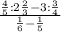 \frac{\frac{4}{5}:2\frac{2}{3}-3:\frac{3}{4}}{\frac{1}{6}-\frac{1}{5}}