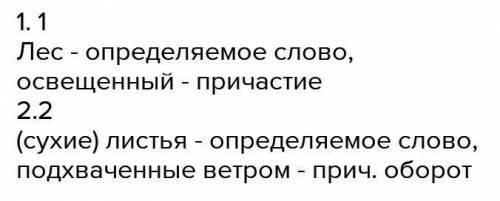 Какое предложение осложнено причастным оборотом ( запятые не проставлены) ? 1) Мы вошли в лес освеще