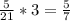 \frac{5}{21} * 3 = \frac{5}{7}