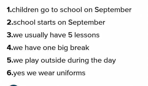 1 Do they wear a unorm? 3 How many lessons do they usually have4 How many big breaks do they have5 W