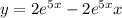 y = 2 {e}^{5x} - 2 {e}^{5x} x