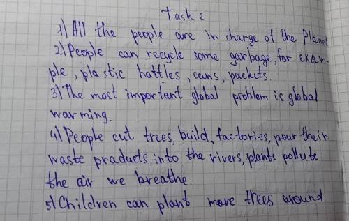 Answer the questions 1. Who in in charge of the Planet?2. What can people recycle, reuse, reduce?3.