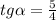 tg \alpha = \frac{5}{4}