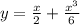 y = \frac{x}{2} + \frac{ {x}^{3} }{6}