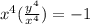 x^{4} (\frac{y^{4} }{x^{4} } )=-1