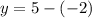 y = 5 - ( - 2)