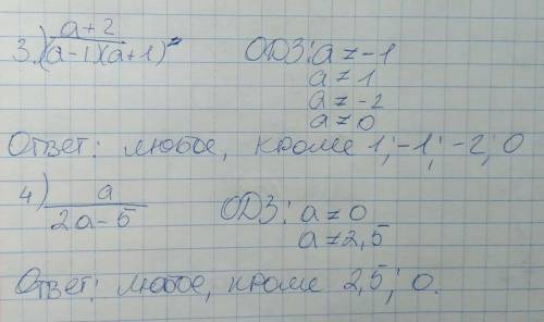 Найдите допустимые значения переменной a в алгебраическом выражении: